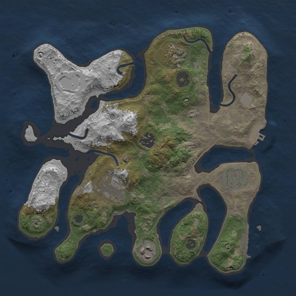 Rust Map: Procedural Map, Size: 3000, Seed: 86425, 12 Monuments