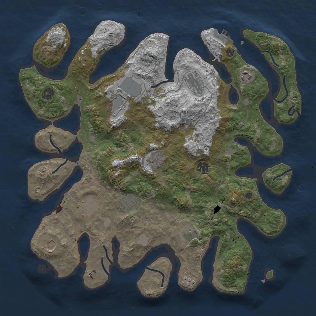 Rust Map: Procedural Map, Size: 4000, Seed: 2038008432, 17 Monuments