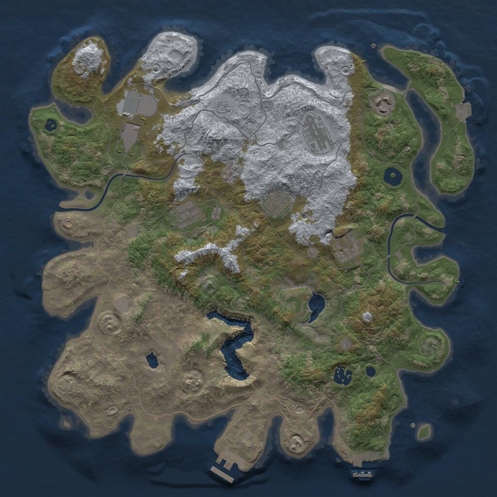 Rust Map: Procedural Map, Size: 4000, Seed: 2038008432, 14 Monuments