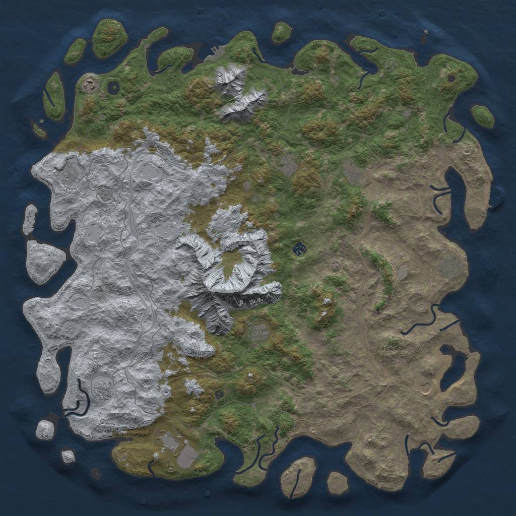 Rust Map: Procedural Map, Size: 6000, Seed: 1839992337, 20 Monuments