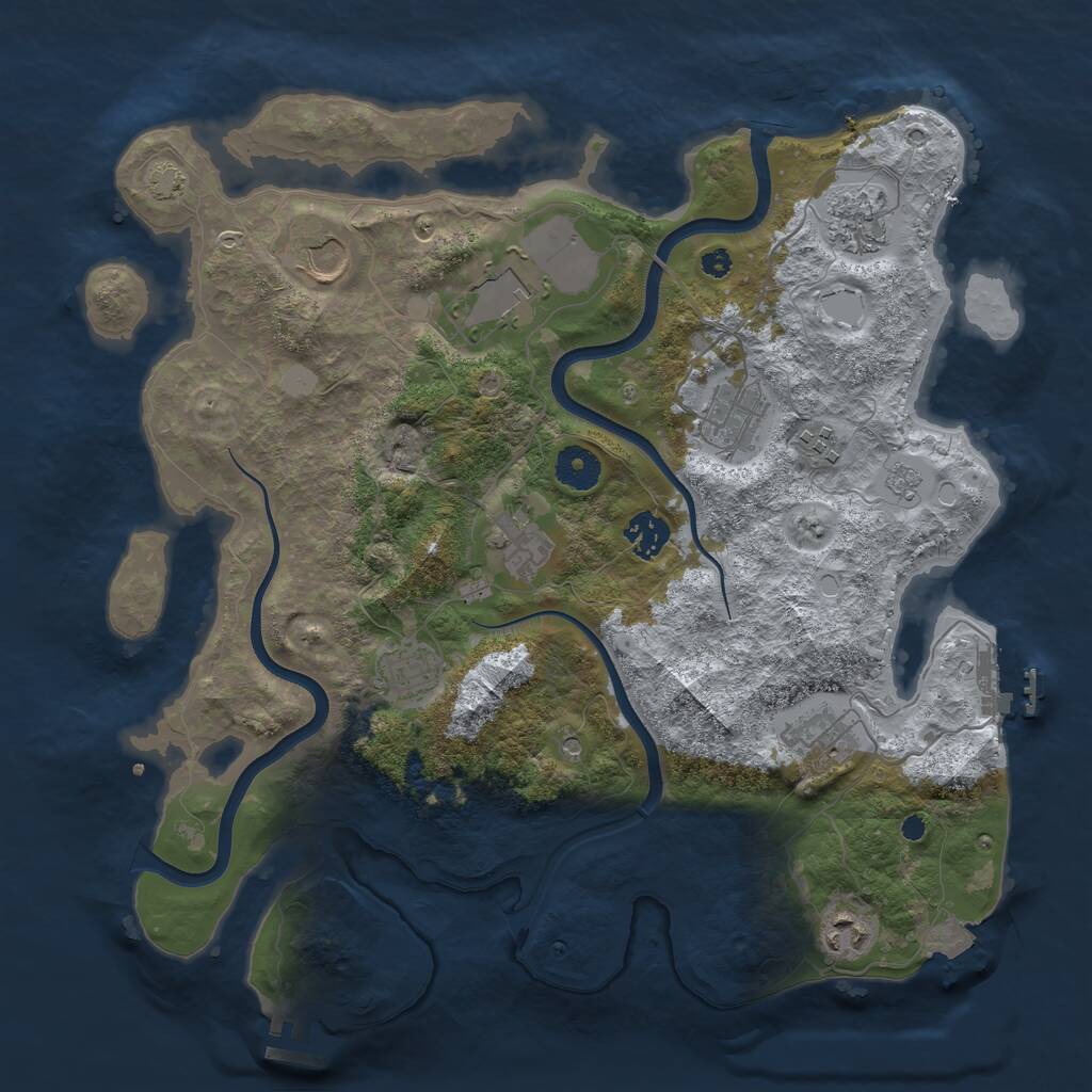 Rust Map: Procedural Map, Size: 3700, Seed: 1742465963, 16 Monuments