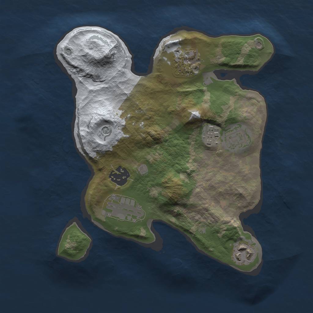 Rust Map: Barren, Size: 2500, Seed: 234234, 9 Monuments