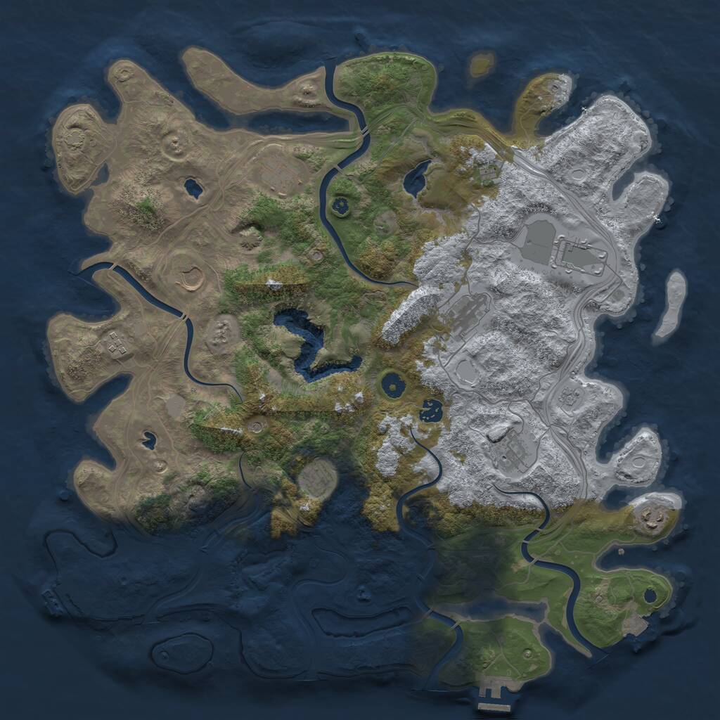 Rust Map: Procedural Map, Size: 4500, Seed: 2667093, 15 Monuments