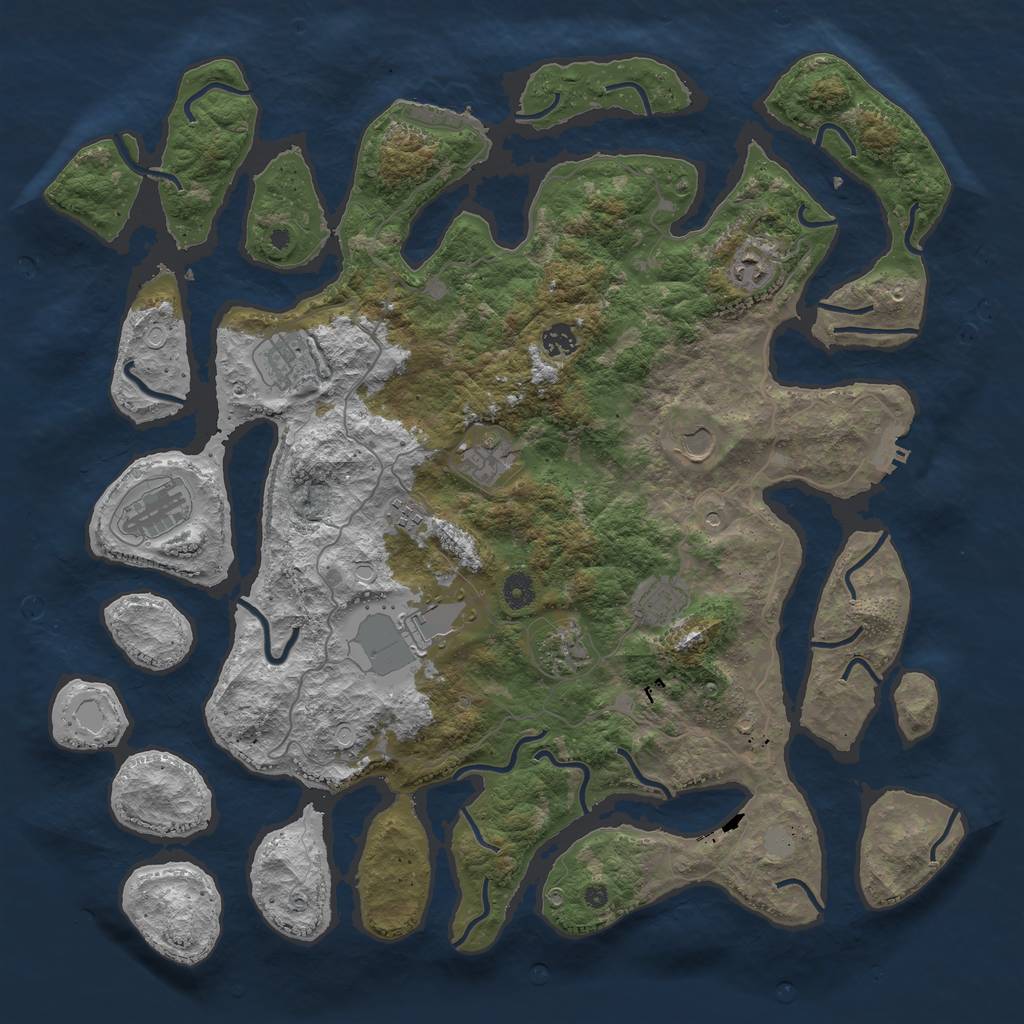 Rust Map: Procedural Map, Size: 4500, Seed: 4879544, 18 Monuments