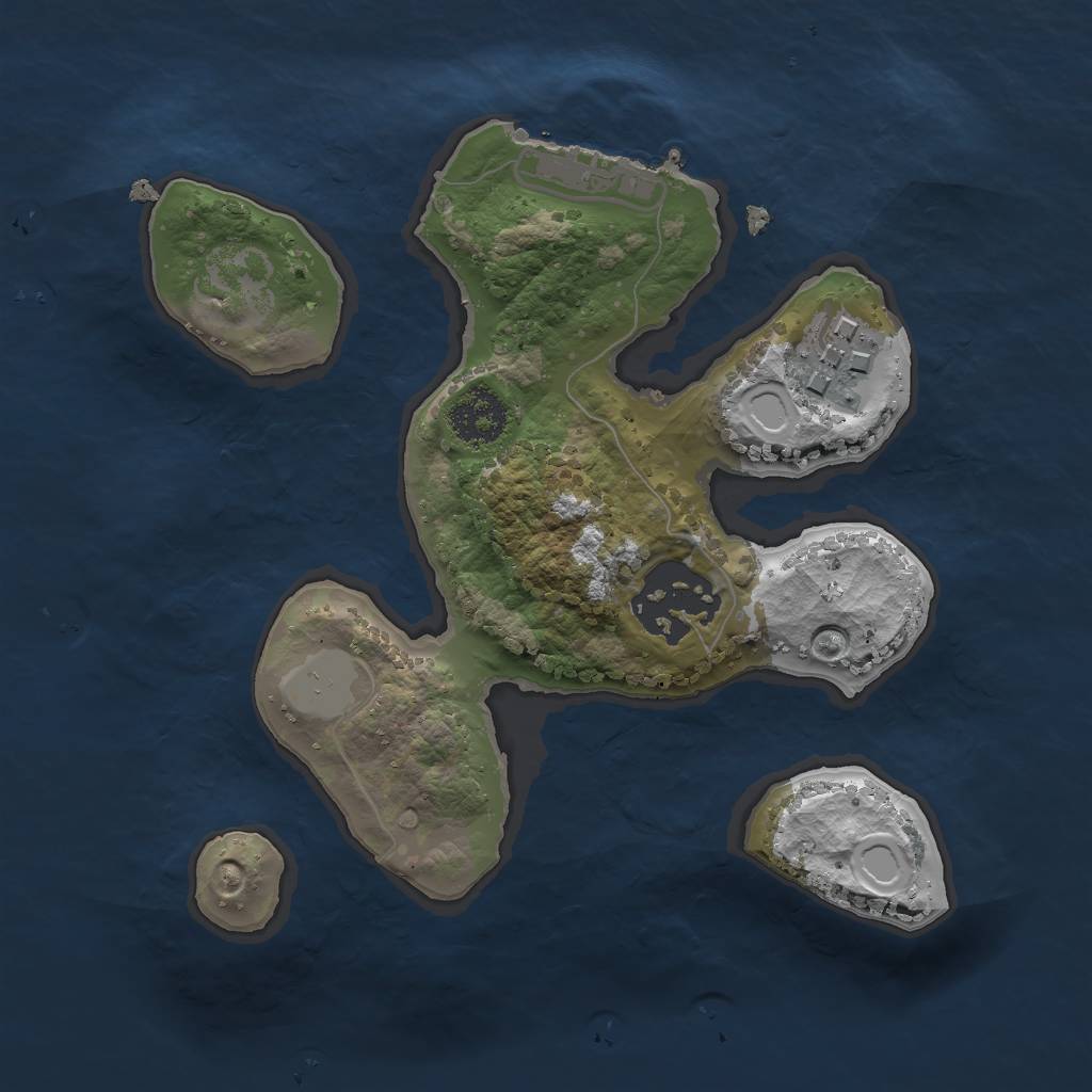 Rust Map: Procedural Map, Size: 2000, Seed: 74815125, 8 Monuments