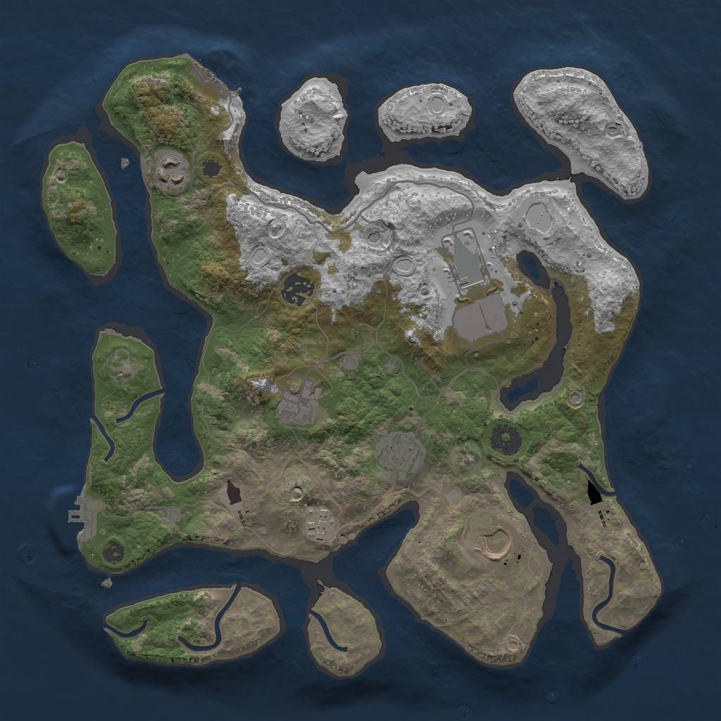 Rust Map: Procedural Map, Size: 3500, Seed: 67928033, 15 Monuments