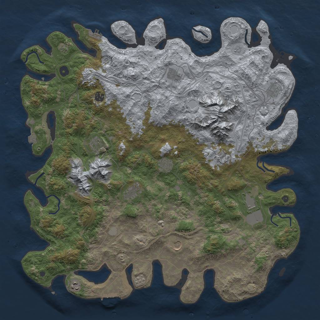 Rust Map: Procedural Map, Size: 5000, Seed: 14744, 19 Monuments