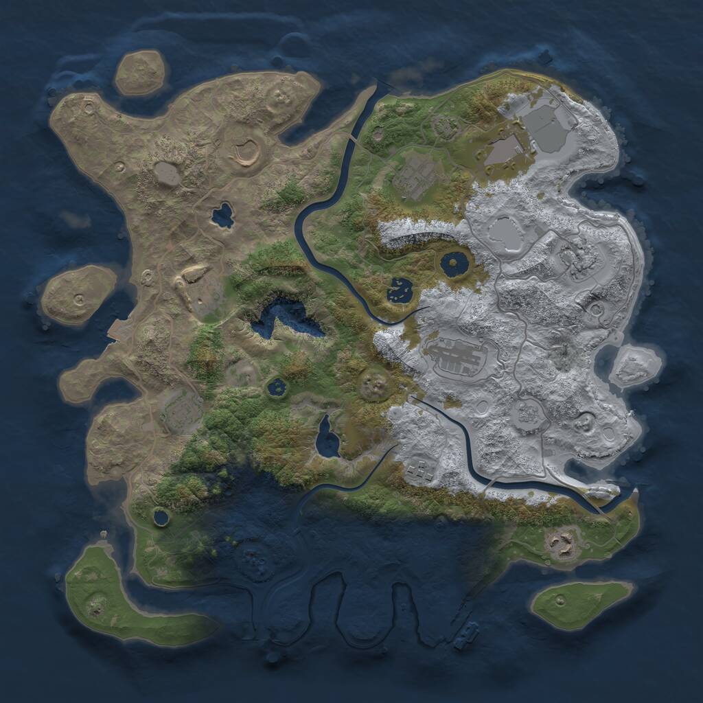 Rust Map: Procedural Map, Size: 4000, Seed: 63, 15 Monuments