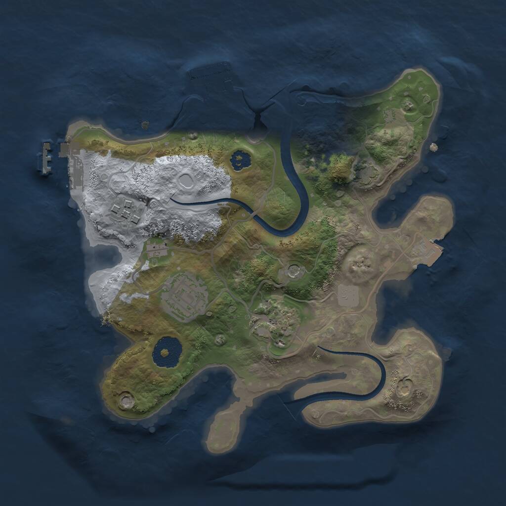 Rust Map: Procedural Map, Size: 2500, Seed: 26098930, 8 Monuments