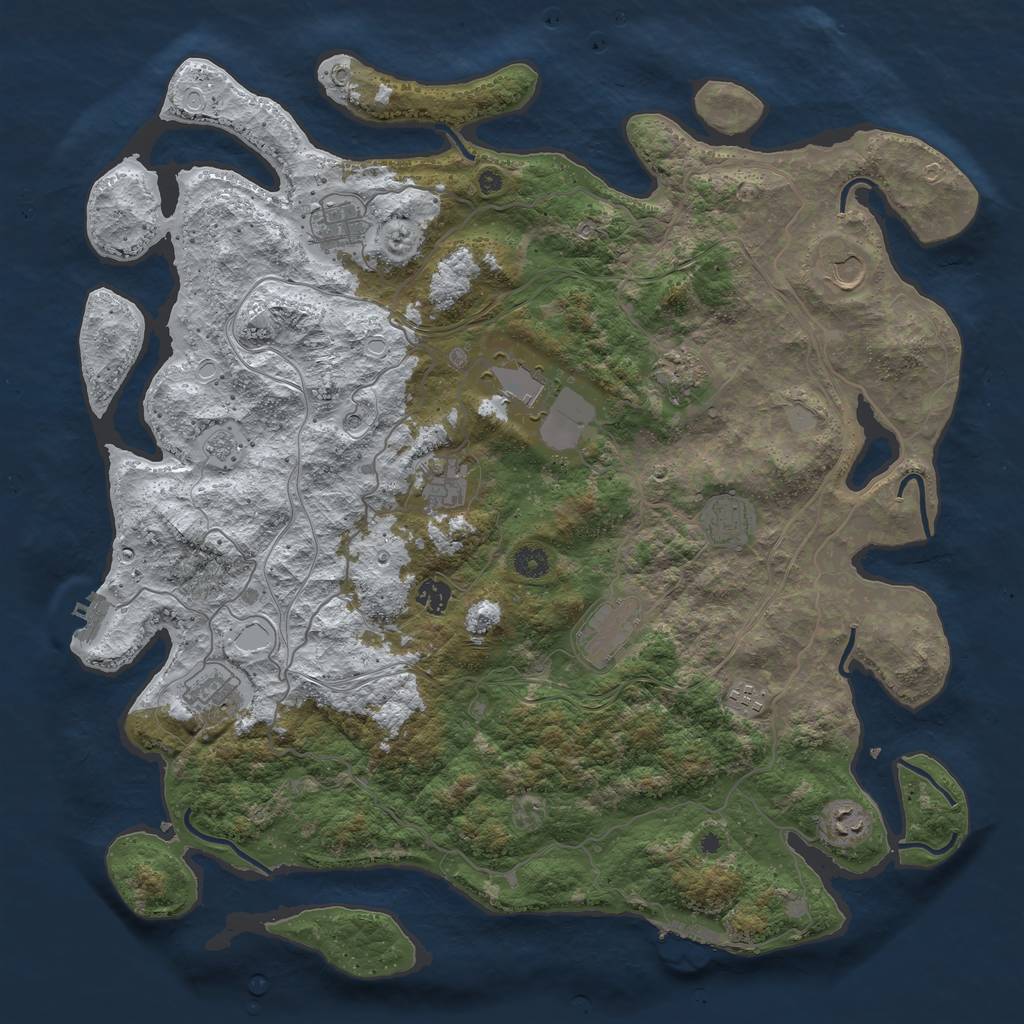 Rust Map: Procedural Map, Size: 4500, Seed: 2603670, 20 Monuments