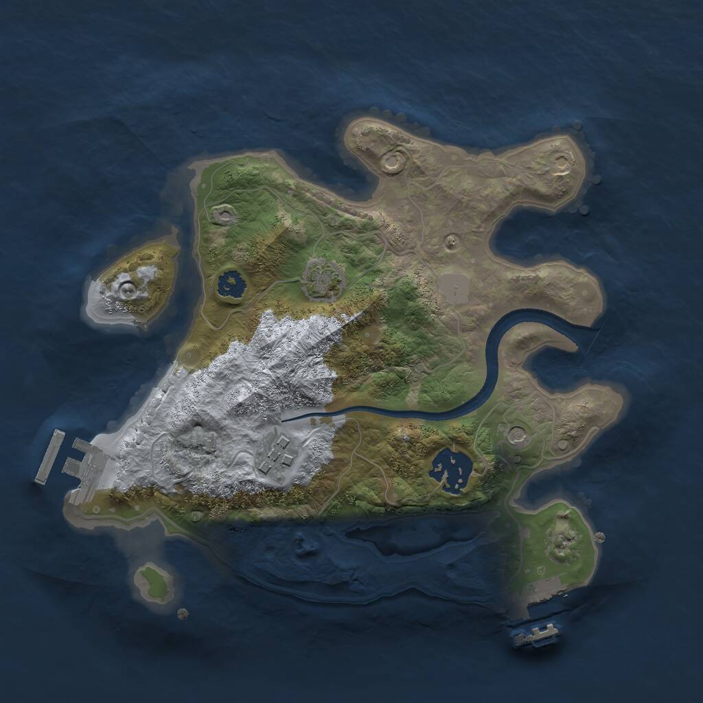 Rust Map: Procedural Map, Size: 2500, Seed: 1628523264, 7 Monuments