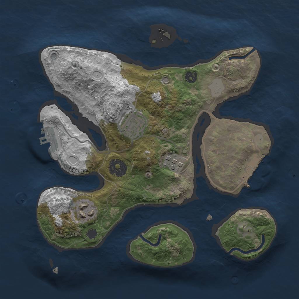 Rust Map: Procedural Map, Size: 2500, Seed: 12, 10 Monuments