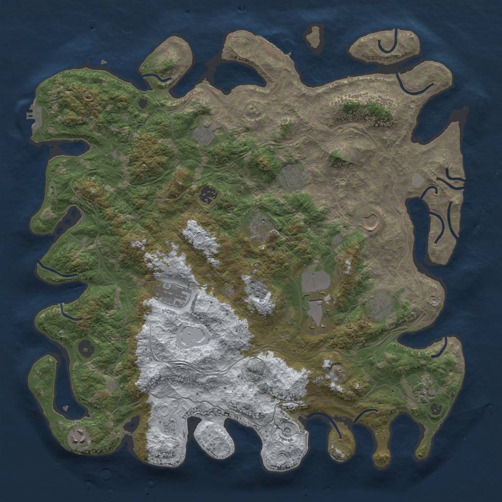 Rust Map: Procedural Map, Size: 4500, Seed: 2003509, 20 Monuments
