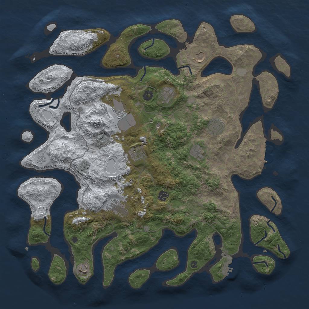 Rust Map: Procedural Map, Size: 4500, Seed: 3174621, 19 Monuments