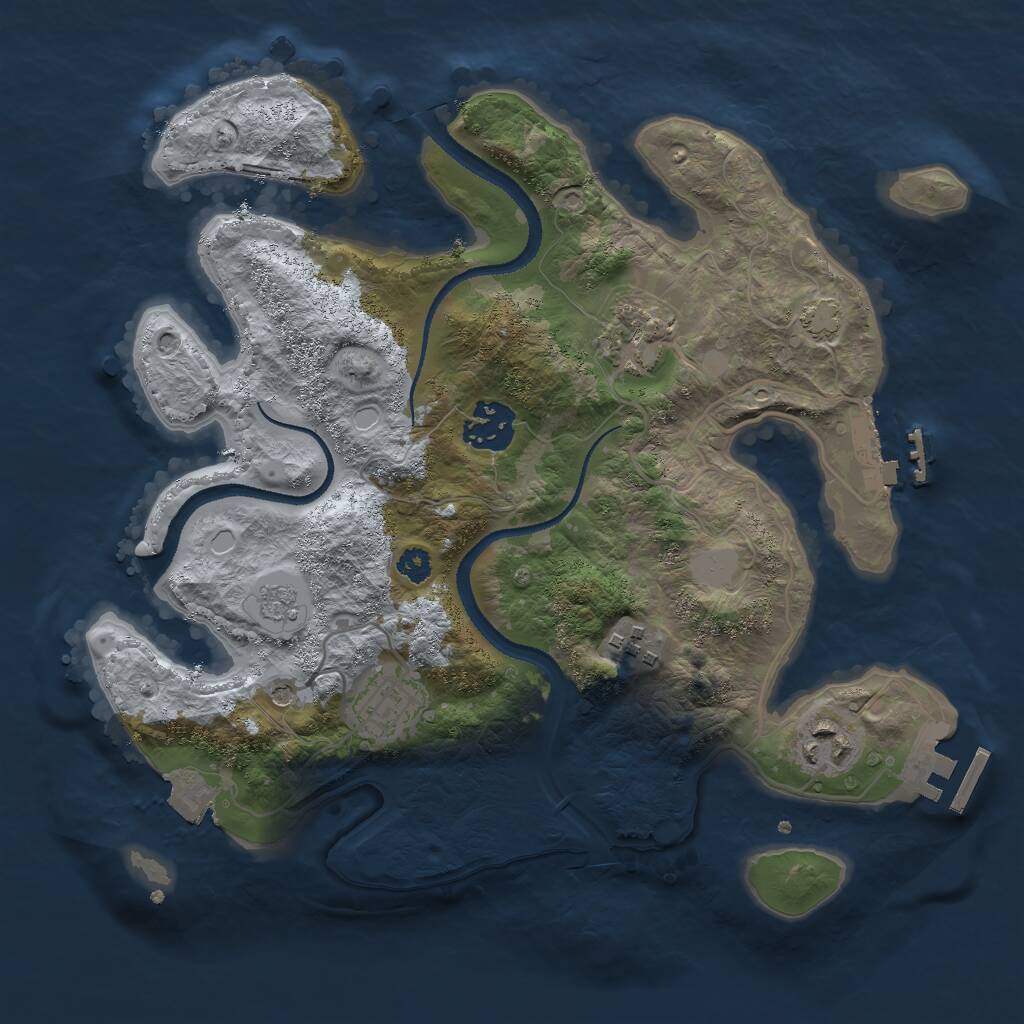 Rust Map: Procedural Map, Size: 3000, Seed: 2137, 11 Monuments