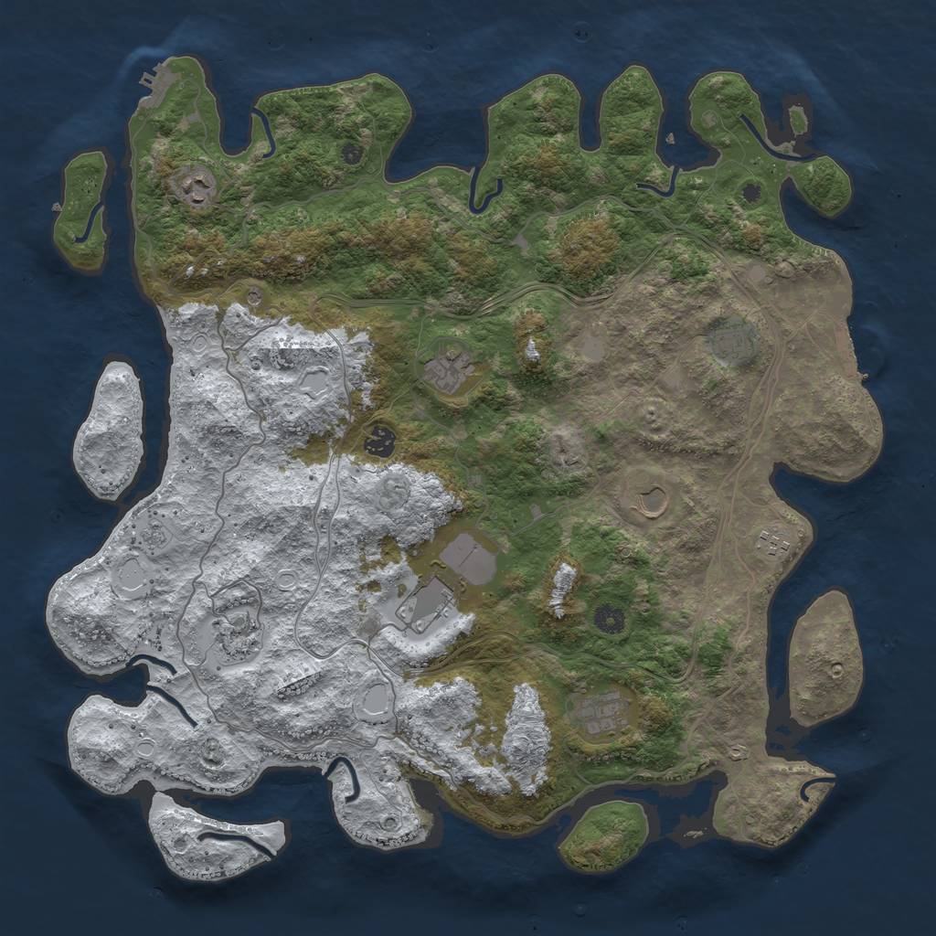 Rust Map: Procedural Map, Size: 4500, Seed: 1146400, 18 Monuments