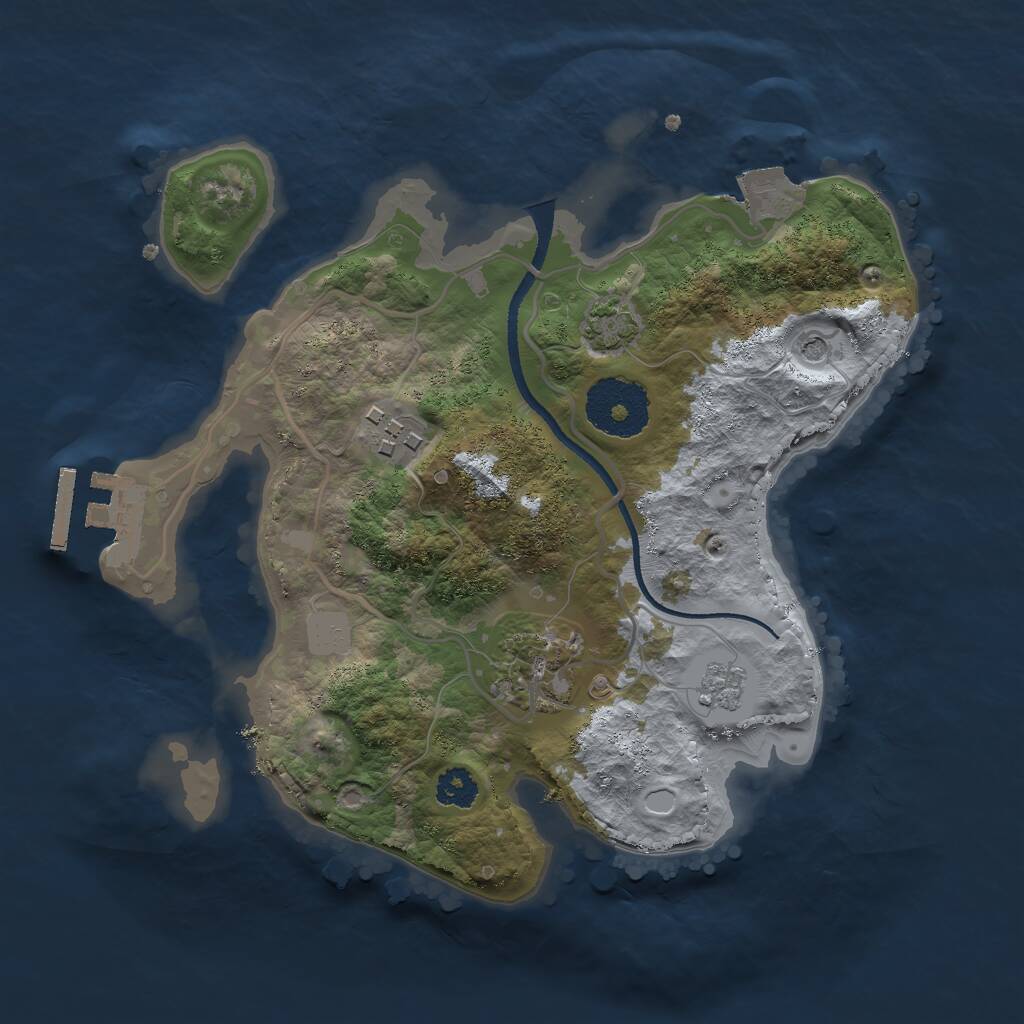 Rust Map: Procedural Map, Size: 2500, Seed: 159724027, 7 Monuments