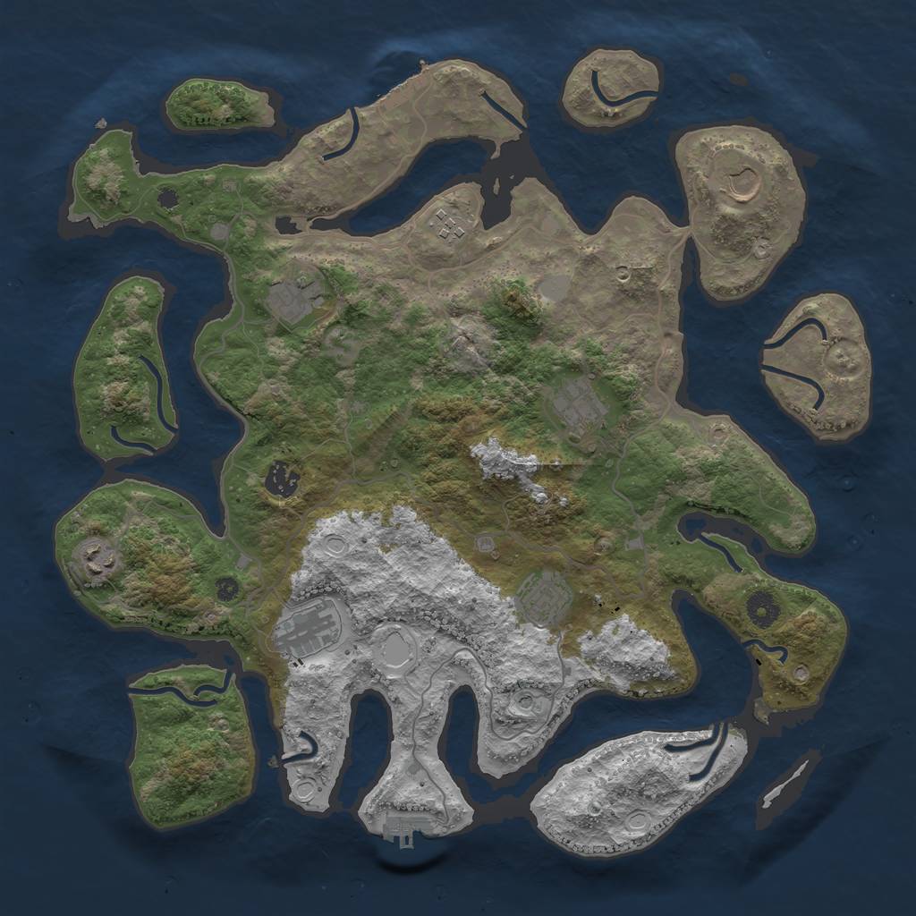 Rust Map: Procedural Map, Size: 4000, Seed: 26757, 16 Monuments
