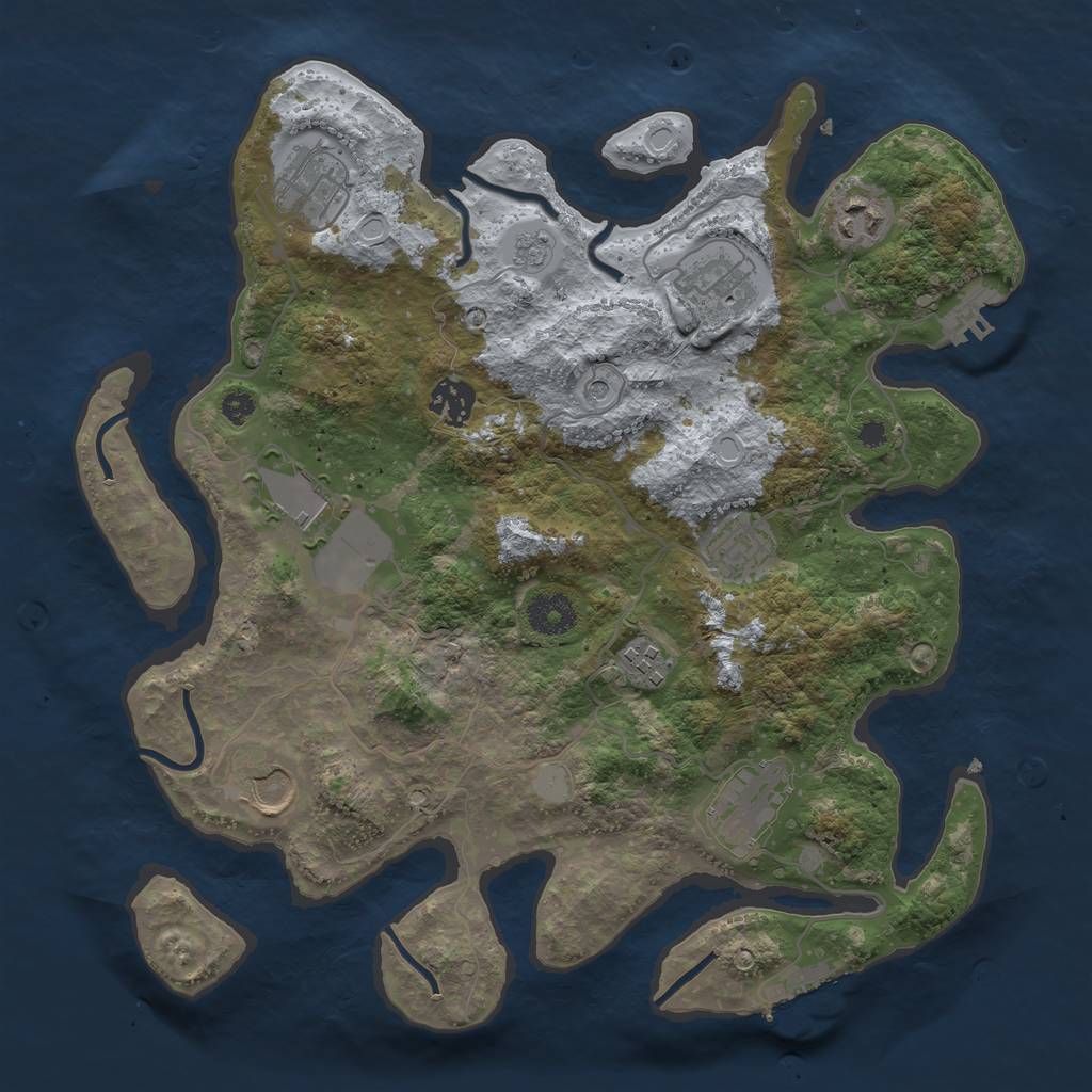 Rust Map: Procedural Map, Size: 3500, Seed: 3278491, 18 Monuments