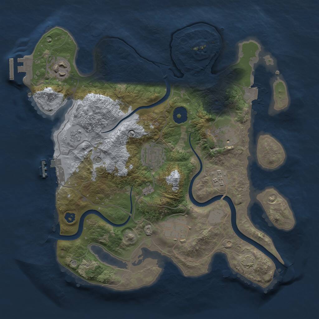 Rust Map: Procedural Map, Size: 3000, Seed: 2435903, 11 Monuments