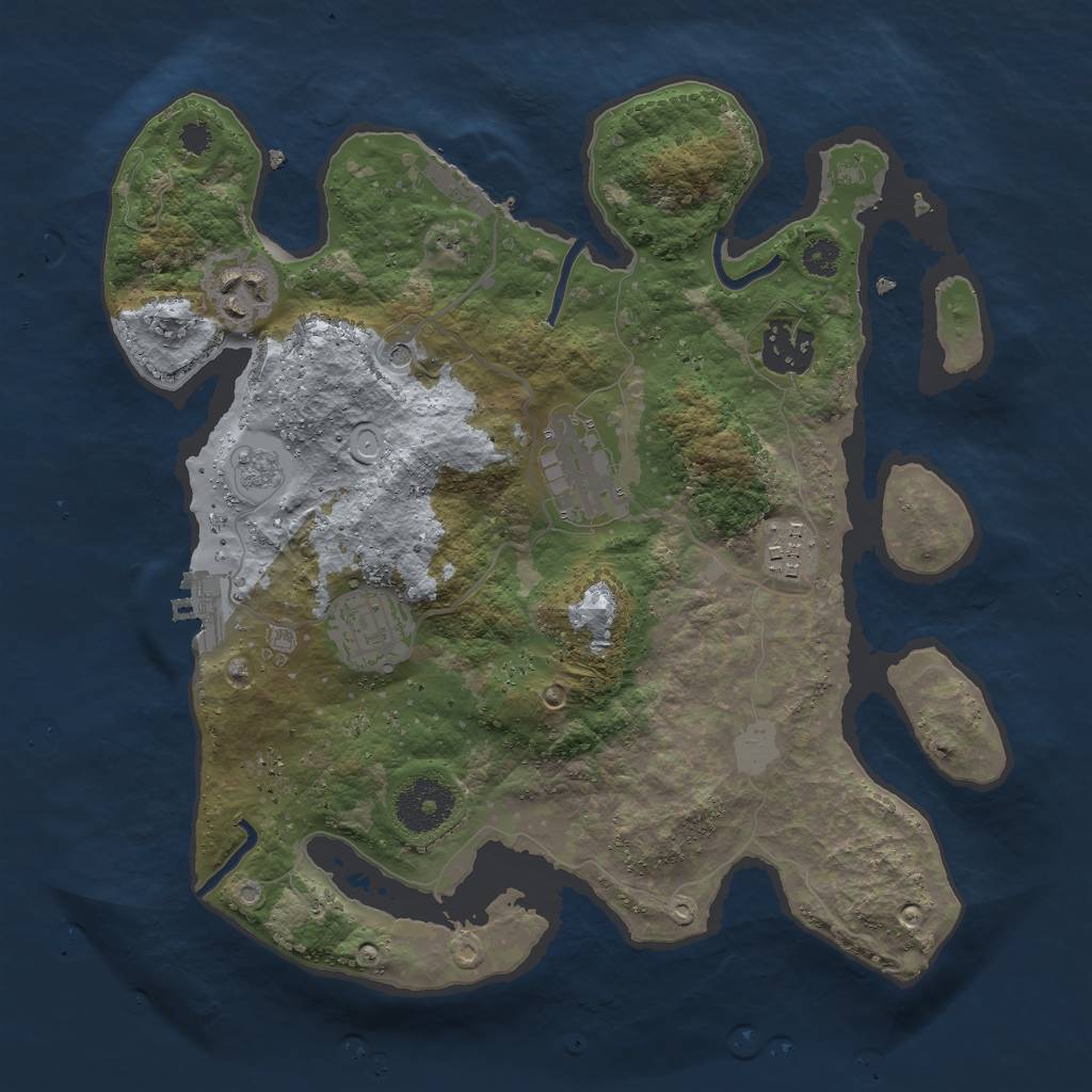 Rust Map: Procedural Map, Size: 3000, Seed: 2435903, 14 Monuments