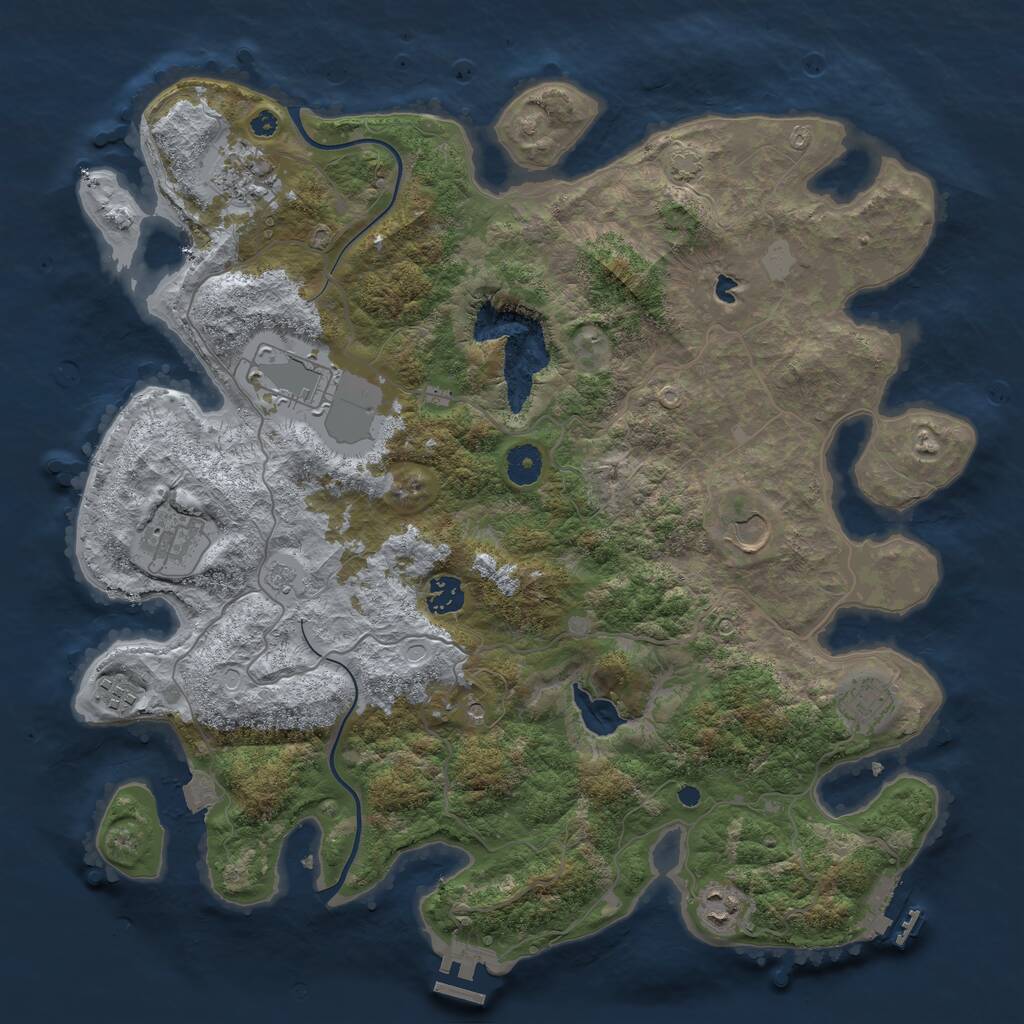 Rust Map: Procedural Map, Size: 4000, Seed: 48525241, 14 Monuments