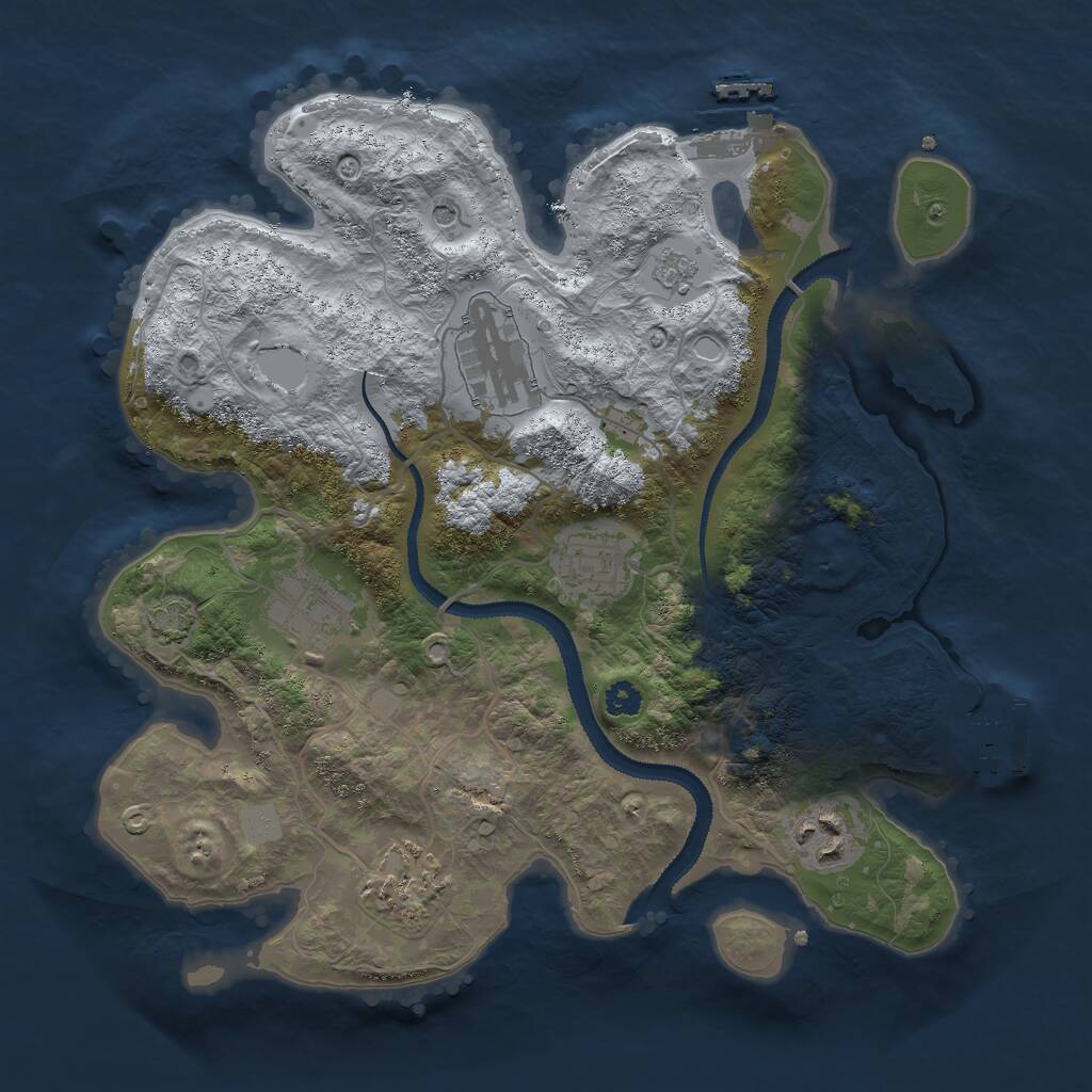 Rust Map: Procedural Map, Size: 3000, Seed: 12822, 11 Monuments