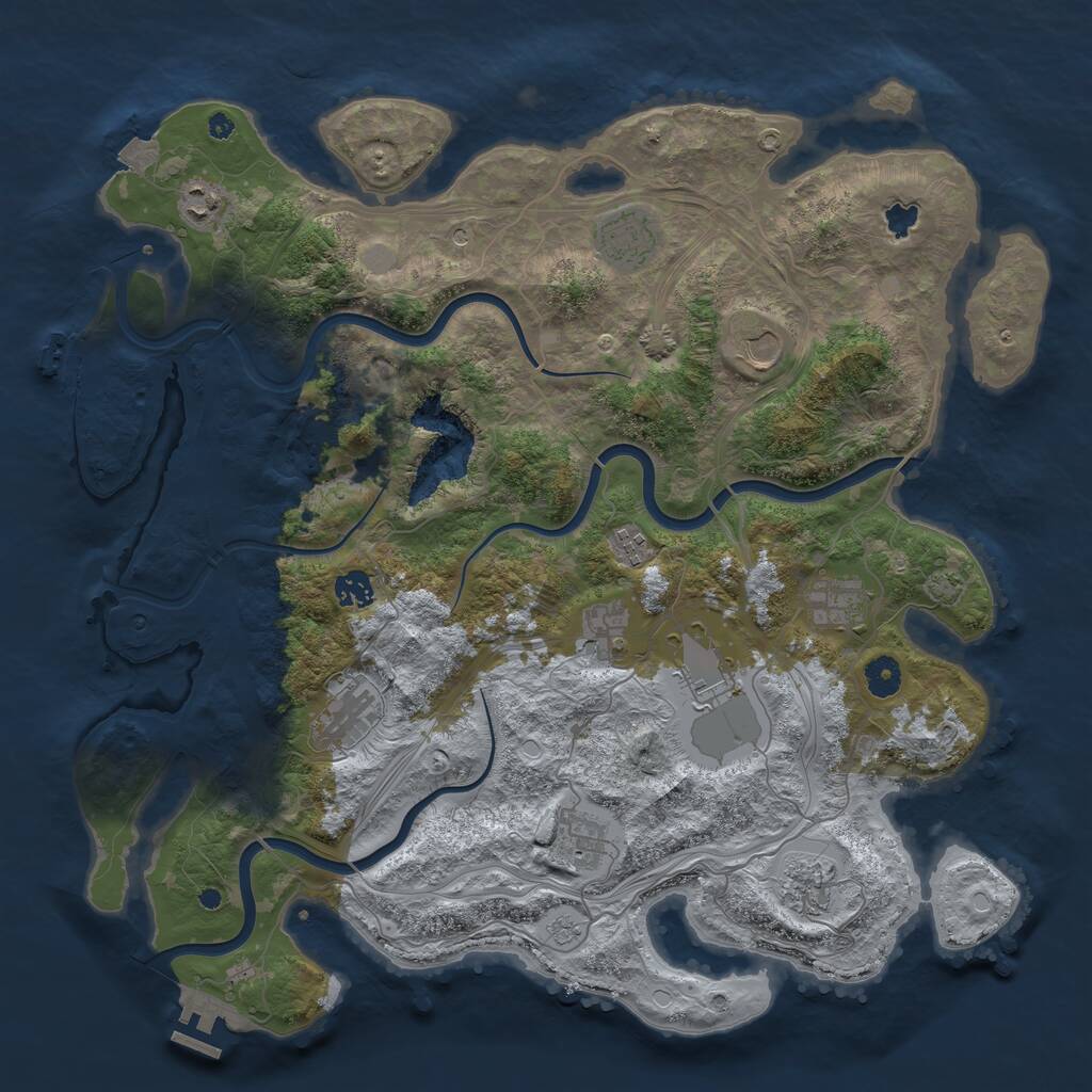 Rust Map: Procedural Map, Size: 4250, Seed: 16340, 17 Monuments