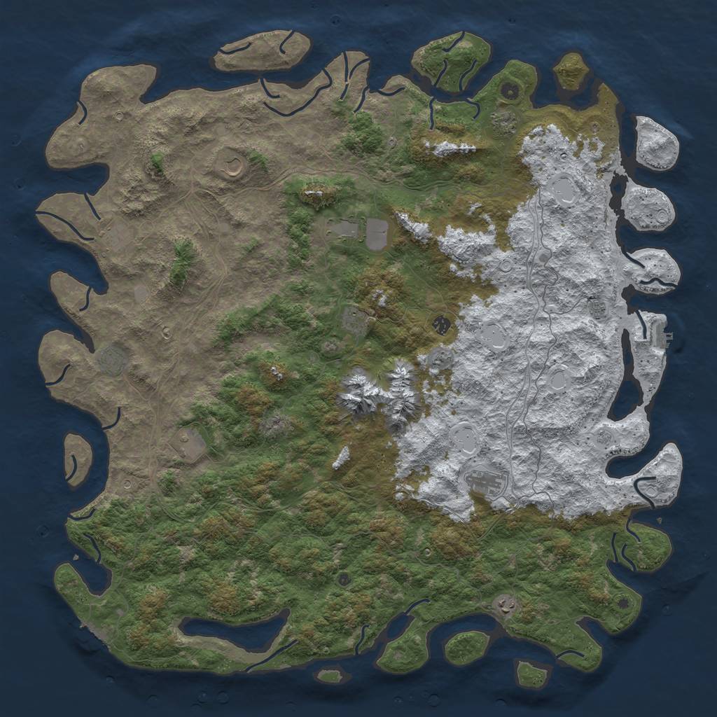 Rust Map: Procedural Map, Size: 6000, Seed: 151815071, 20 Monuments
