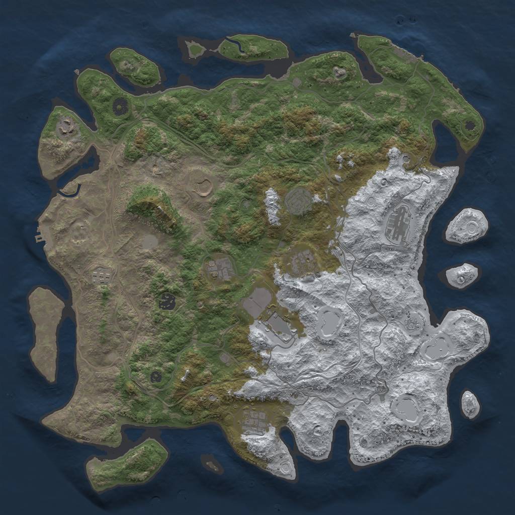 Rust Map: Procedural Map, Size: 4500, Seed: 7750, 19 Monuments