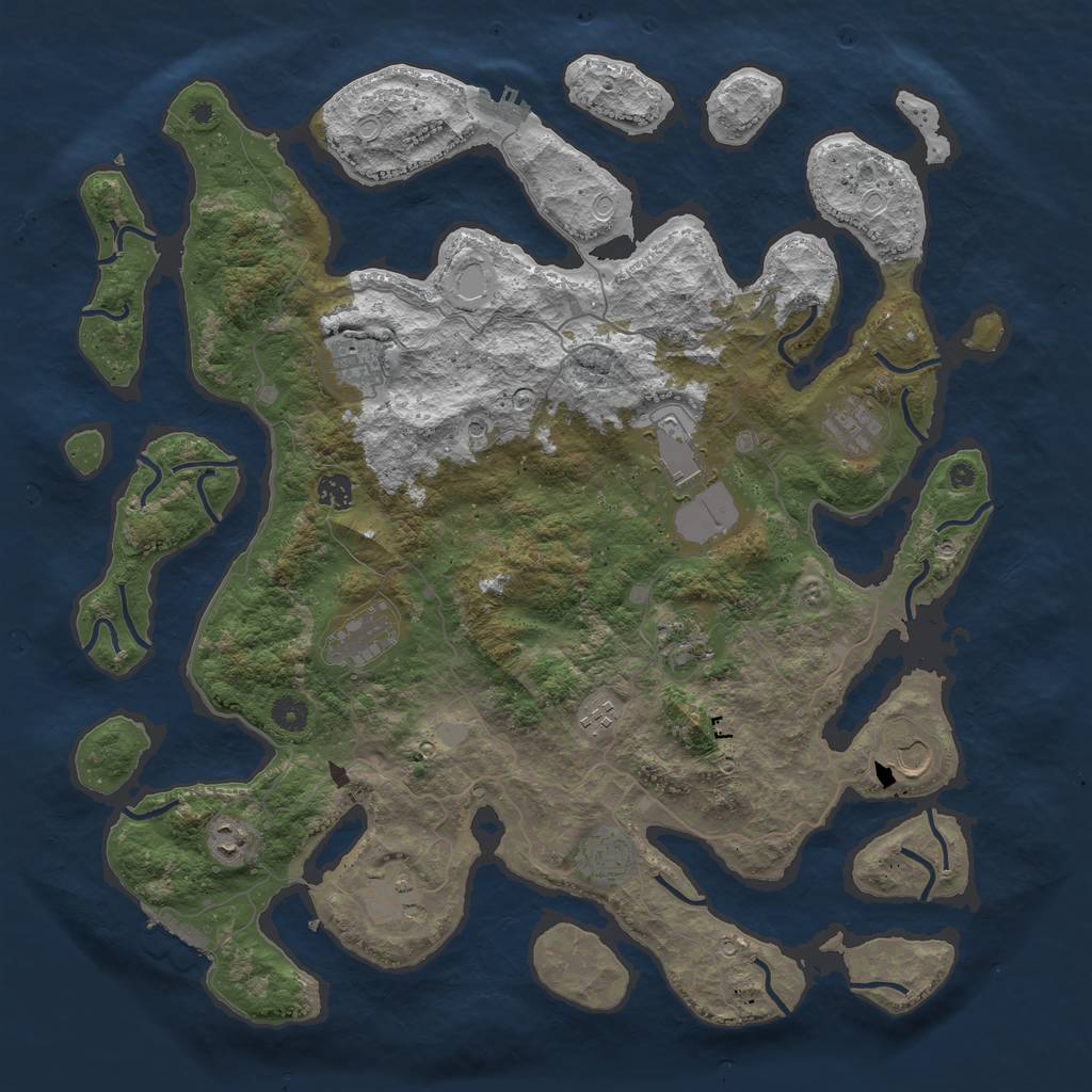 Rust Map: Procedural Map, Size: 4500, Seed: 1282086, 19 Monuments