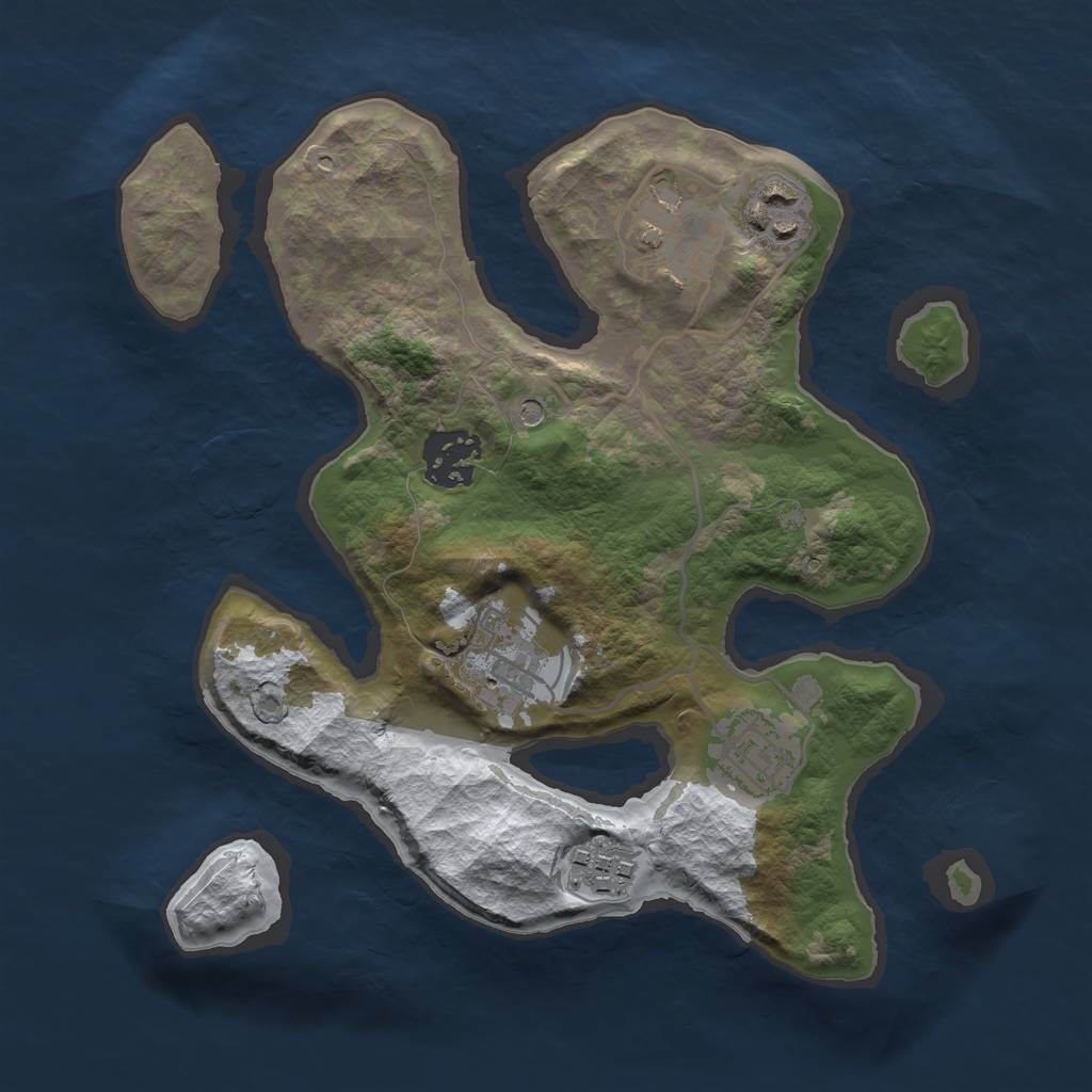 Rust Map: Barren, Size: 2700, Seed: 6738, 9 Monuments