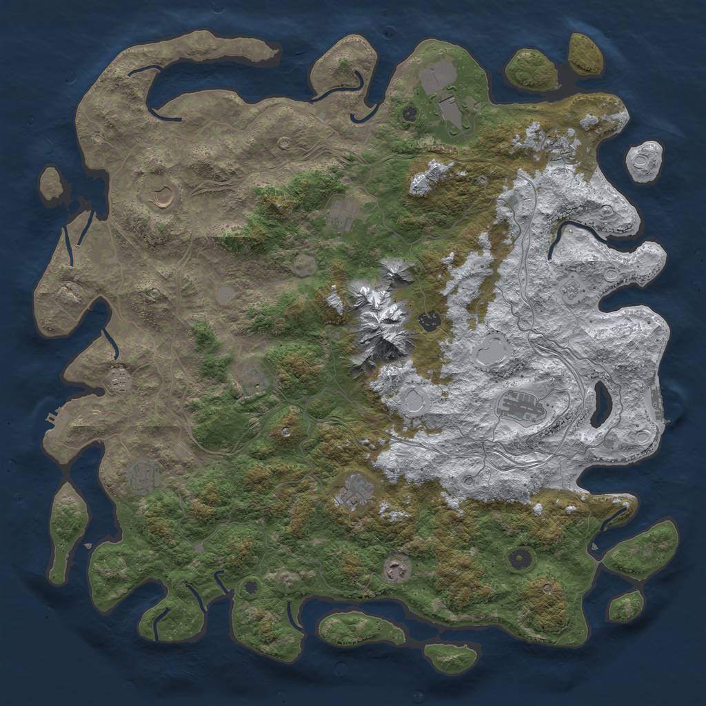 Rust Map: Procedural Map, Size: 5000, Seed: 54633966, 20 Monuments