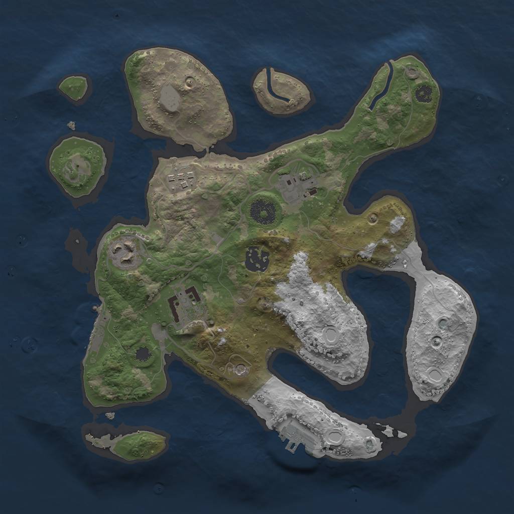 Rust Map: Procedural Map, Size: 3000, Seed: 1030834298, 13 Monuments