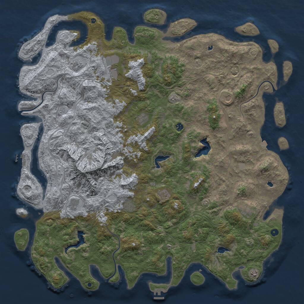 Rust Map: Procedural Map, Size: 6000, Seed: 666215, 17 Monuments