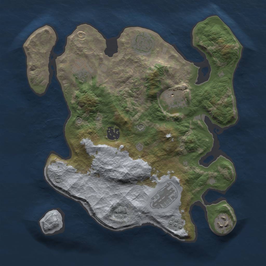 Rust Map: Barren, Size: 2950, Seed: 6738, 10 Monuments