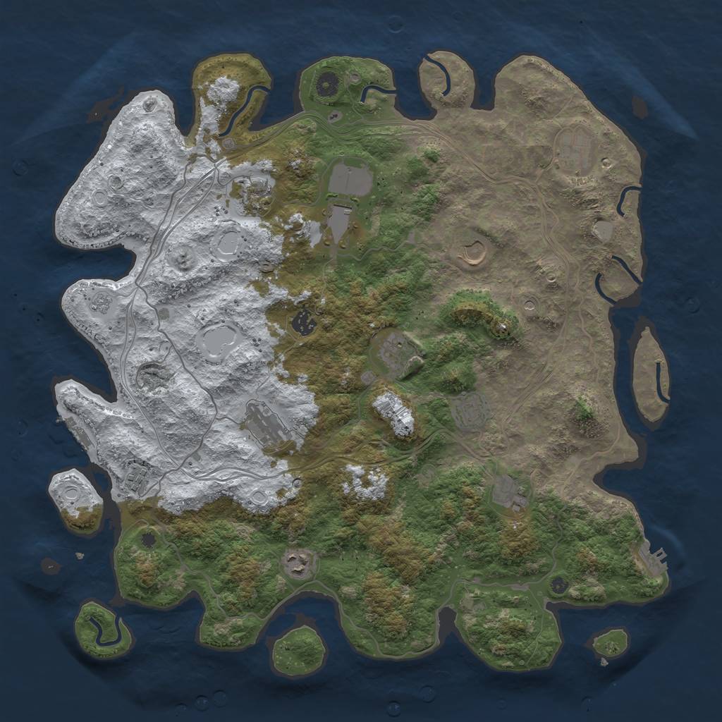 Rust Map: Procedural Map, Size: 4500, Seed: 3889432, 20 Monuments