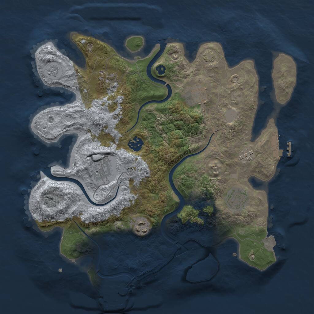 Rust Map: Procedural Map, Size: 3275, Seed: 904906563, 13 Monuments