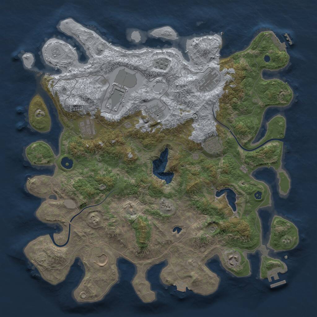 Rust Map: Procedural Map, Size: 4000, Seed: 90623846, 14 Monuments