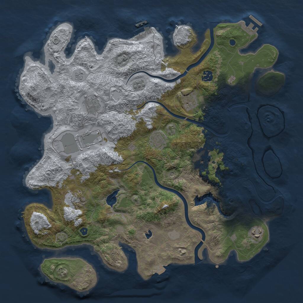 Rust Map: Procedural Map, Size: 4000, Seed: 11900, 15 Monuments