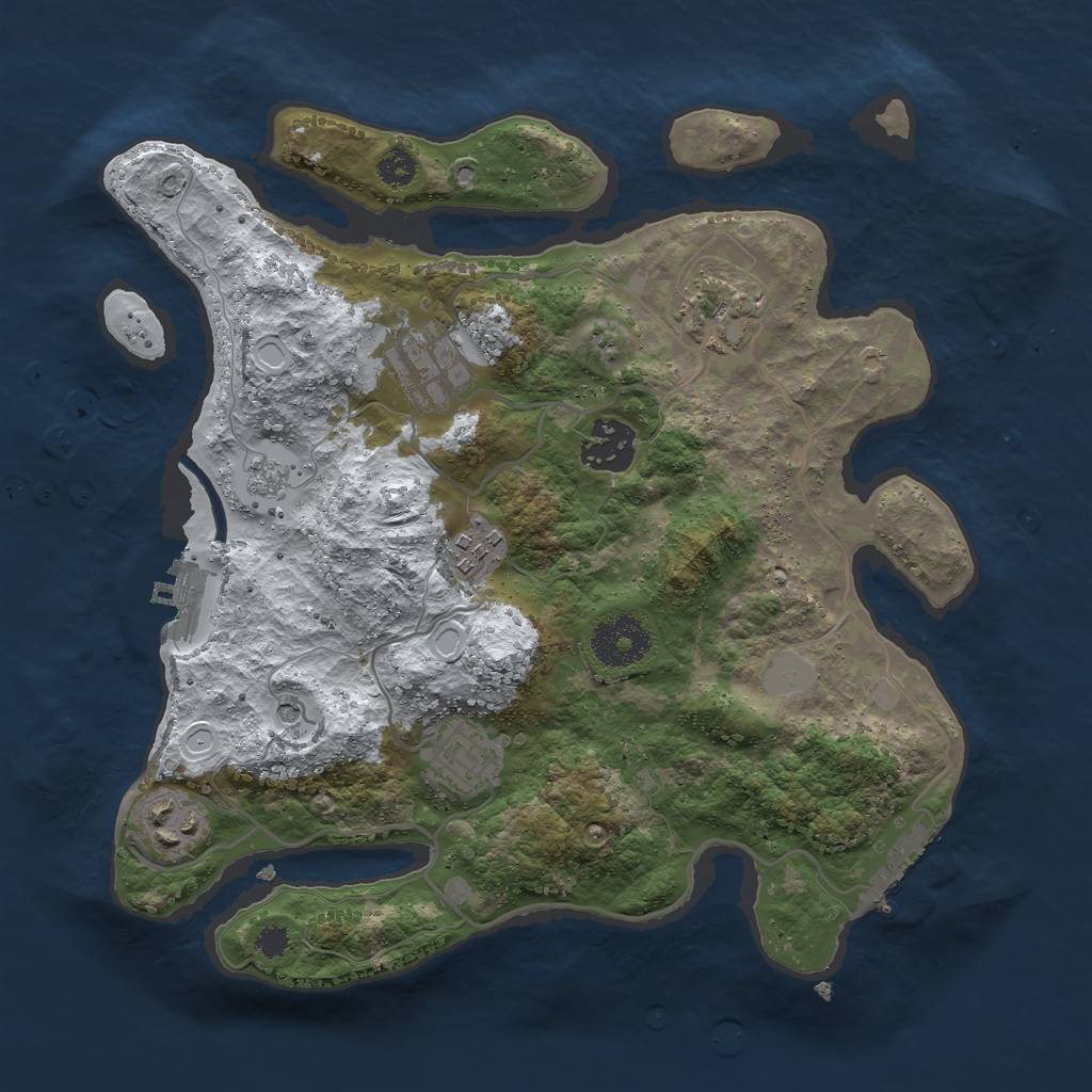 Rust Map: Procedural Map, Size: 3000, Seed: 591367853, 15 Monuments