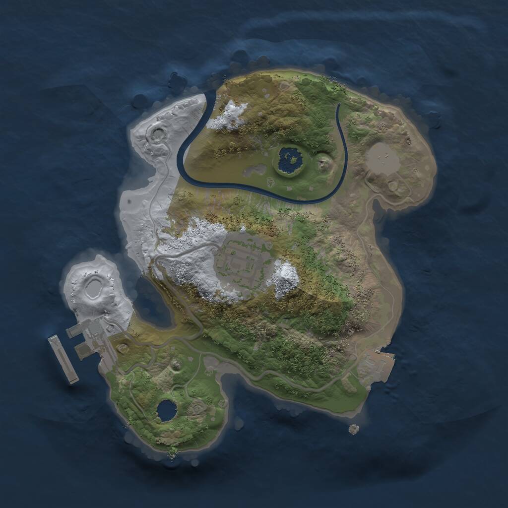 Rust Map: Procedural Map, Size: 2000, Seed: 45257545, 3 Monuments