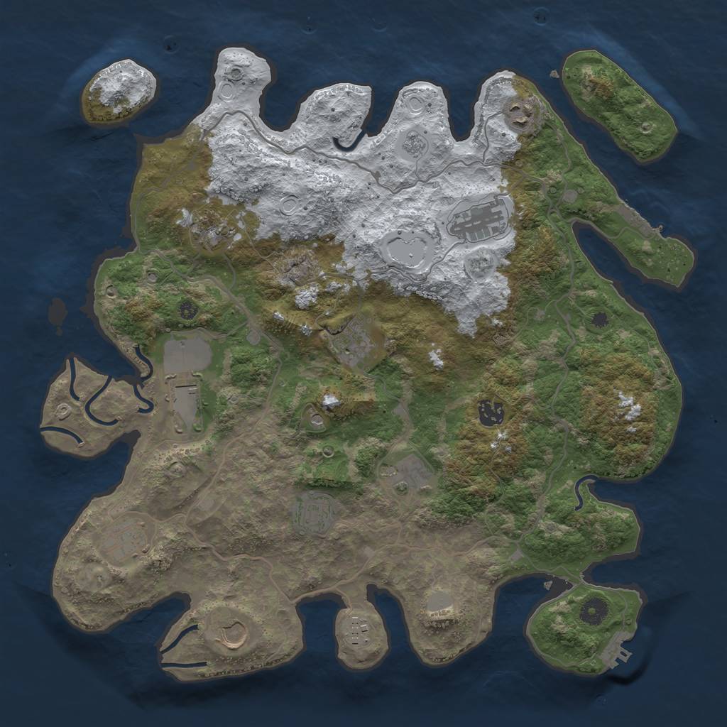 Rust Map: Procedural Map, Size: 4000, Seed: 79563, 20 Monuments