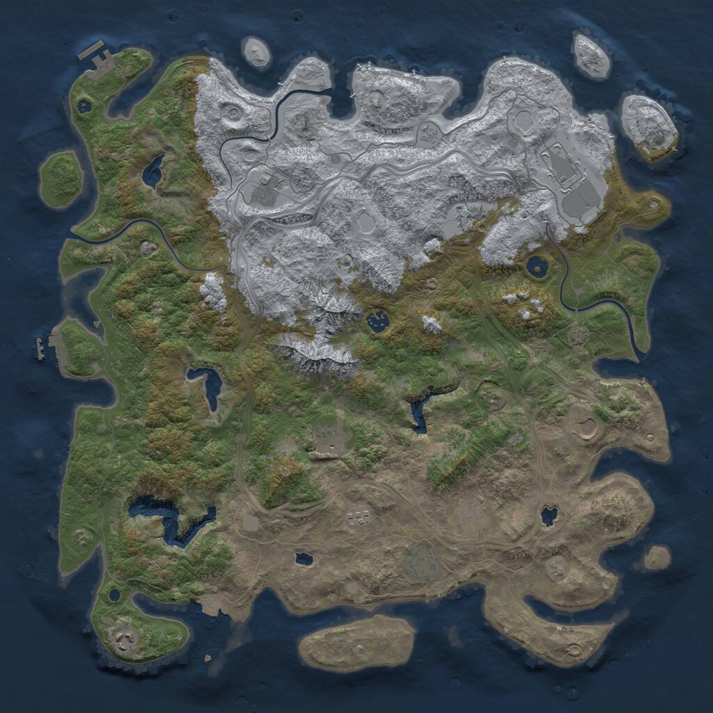 Rust Map: Procedural Map, Size: 5000, Seed: 56217944, 16 Monuments