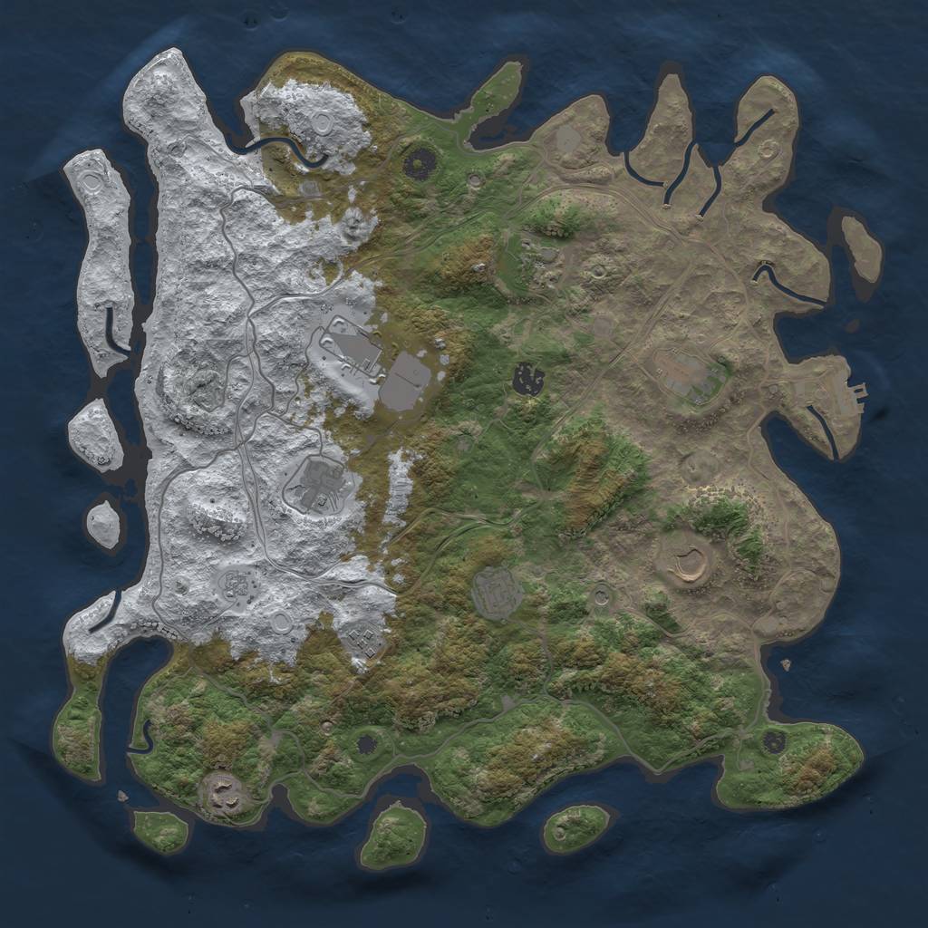 Rust Map: Procedural Map, Size: 4250, Seed: 256, 17 Monuments