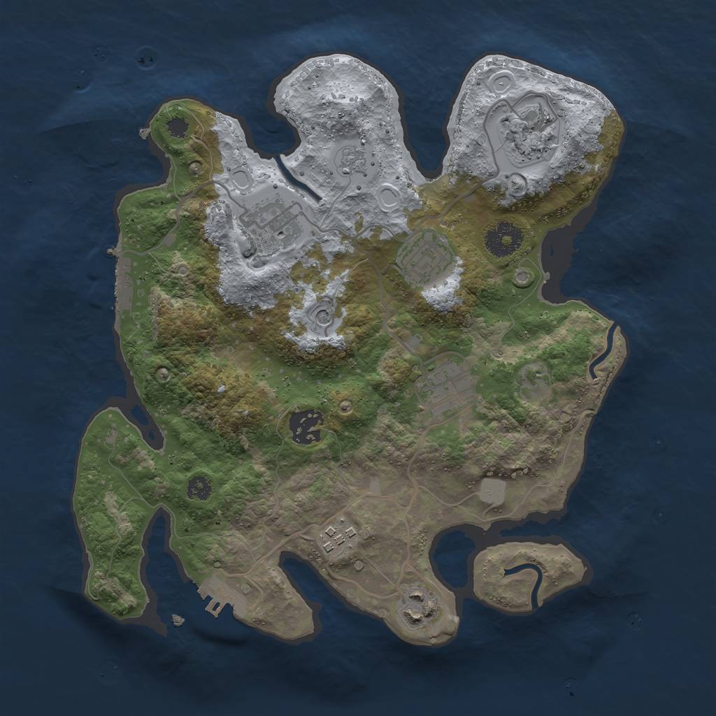 Rust Map: Procedural Map, Size: 3000, Seed: 544381495, 14 Monuments