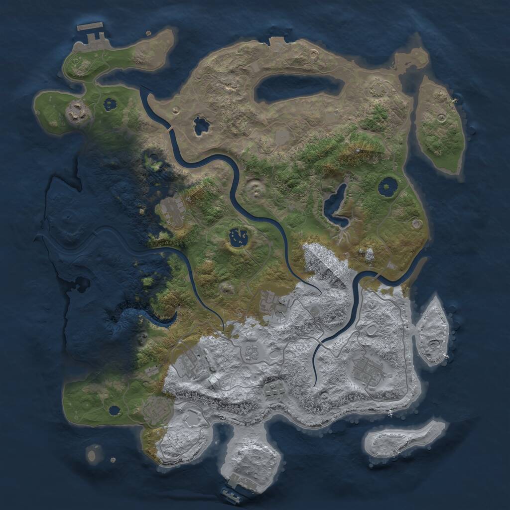 Rust Map: Procedural Map, Size: 4000, Seed: 2011995, 14 Monuments