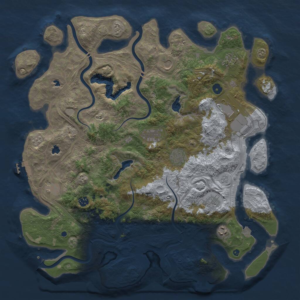 Rust Map: Procedural Map, Size: 4500, Seed: 1116672, 16 Monuments