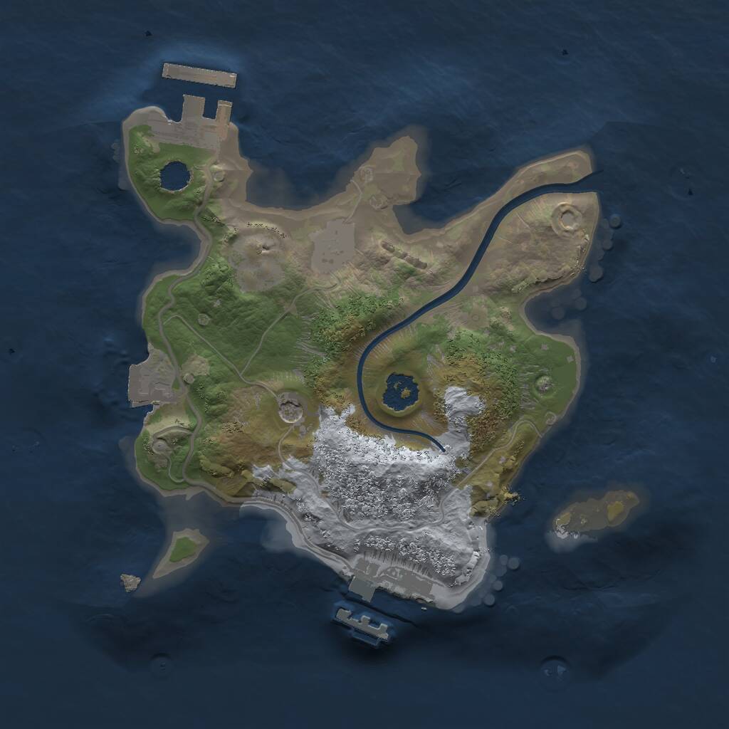 Rust Map: Procedural Map, Size: 2000, Seed: 6789, 4 Monuments