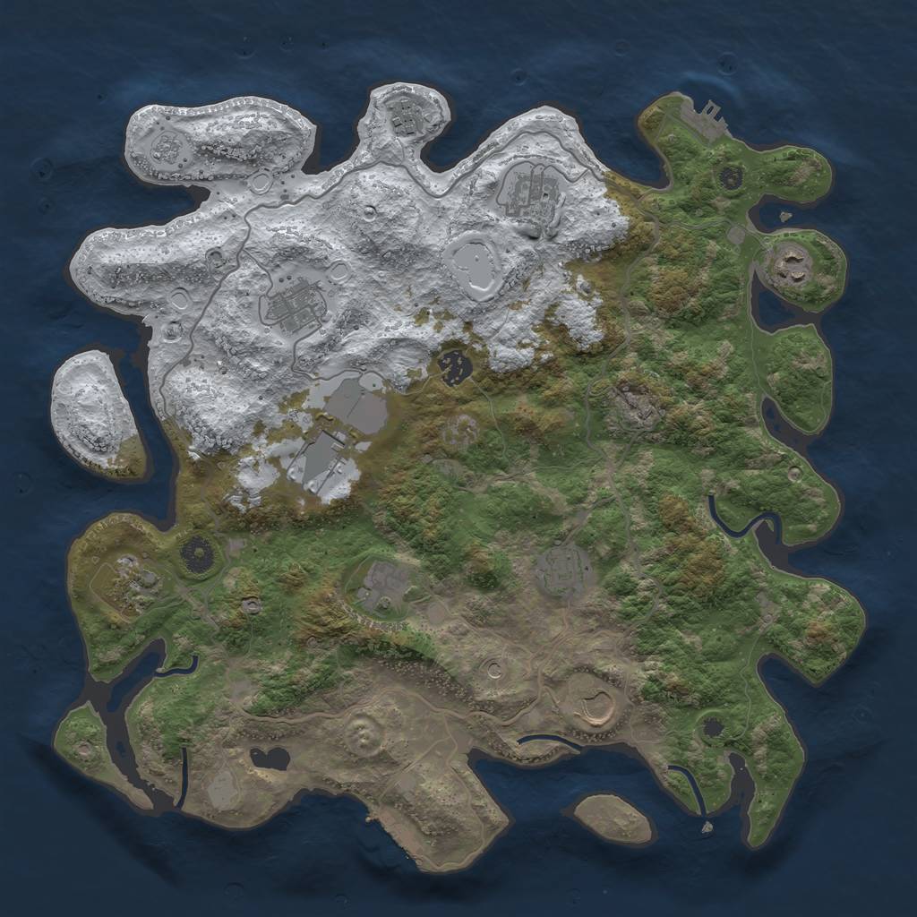 Rust Map: Procedural Map, Size: 4000, Seed: 2541, 19 Monuments